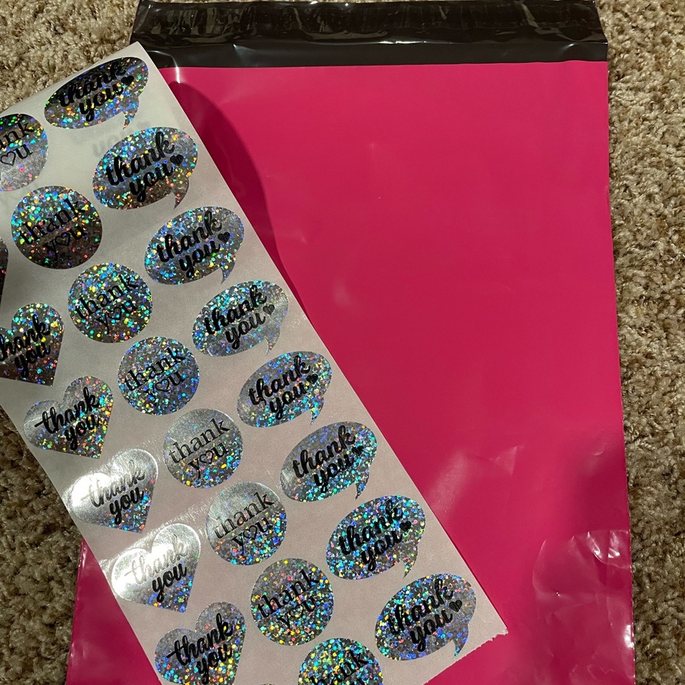 40 Polymailers 10x13 white and 40 free thank you stickers